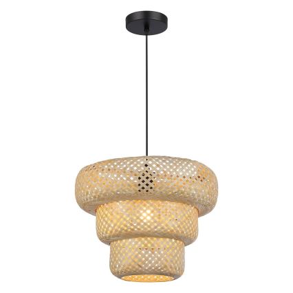 Lustre suspenso por cabo TULUM, 1xE27/15W/230V, diâmetro 35 cm, bambu
