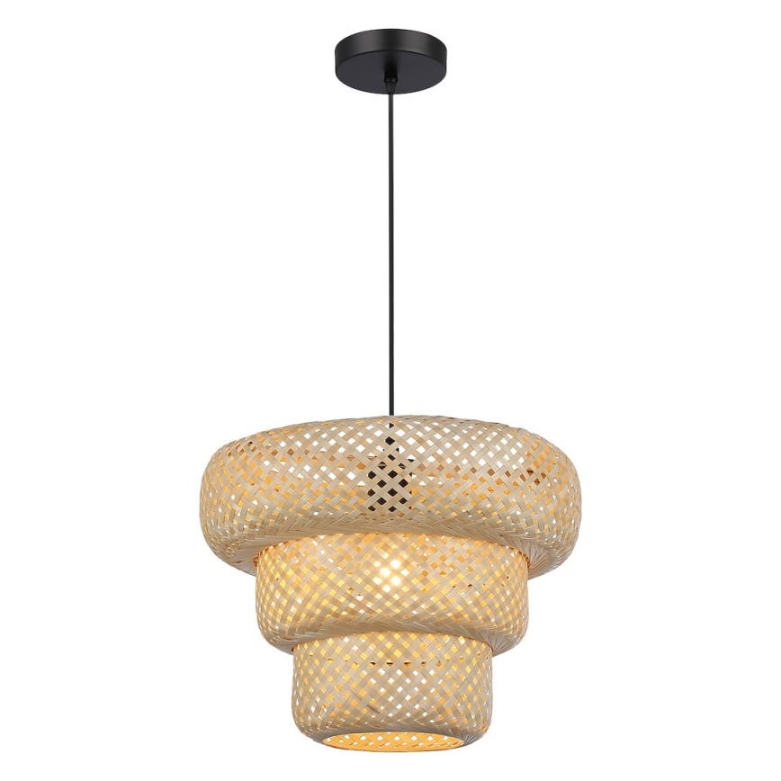 Lustre suspenso por cabo TULUM, 1xE27/15W/230V, diâmetro 35 cm, bambu