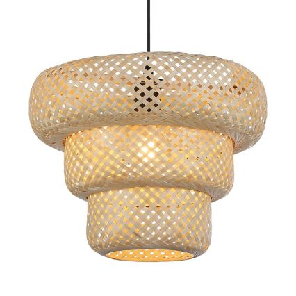 Lustre suspenso por cabo TULUM, 1xE27/15W/230V, diâmetro 35 cm, bambu