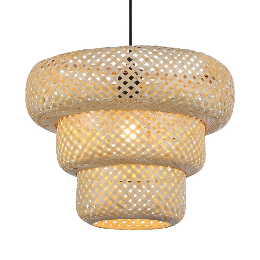 Lustre suspenso por cabo TULUM, 1xE27/15W/230V, diâmetro 35 cm, bambu