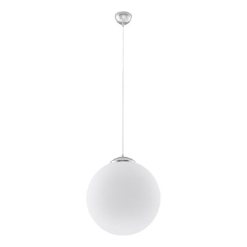 Lustre suspenso por cabo UGO 1xE27/15W/230V Ø 30 cm branco/cromado brilhante