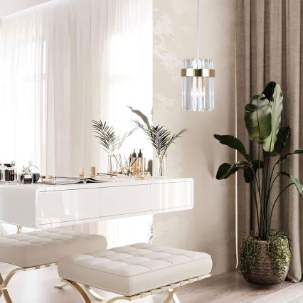 Lustre suspenso por cabo VETRO 1xE14/10W/230V dourado