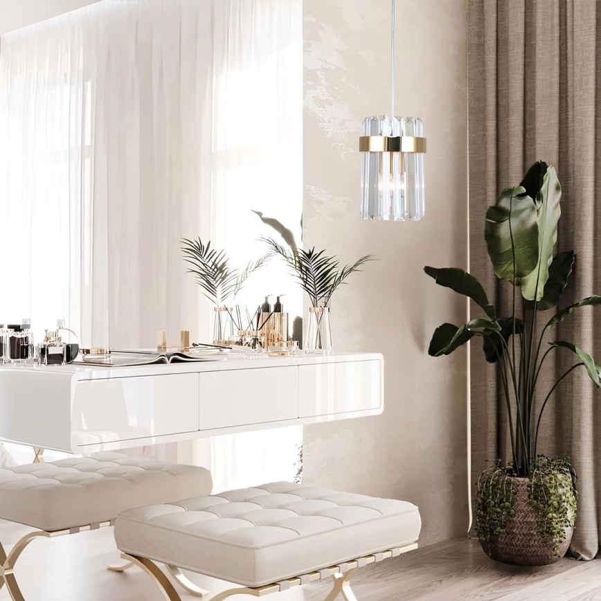 Lustre suspenso por cabo VETRO 1xE14/10W/230V dourado