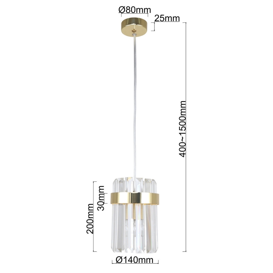 Lustre suspenso por cabo VETRO 1xE14/10W/230V dourado