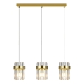 Lustre suspenso por cabo VETRO 3xE14/10W/230V dourado