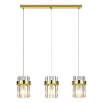 Lustre suspenso por cabo VETRO 3xE14/10W/230V dourado