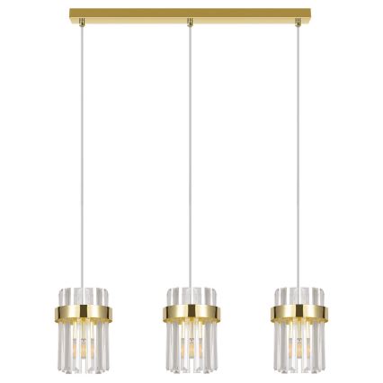 Lustre suspenso por cabo VETRO 3xE14/10W/230V dourado