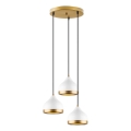 Lustre suspenso por cabo YILDO 3xE27/40W/230V branco/dourado