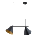 Lustre suspenso por cabo ZELTA 2xE27/15W/230V, preto