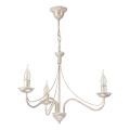 Lustre suspenso por corrente ANTON 3xE14/60W/230V branco com pátina