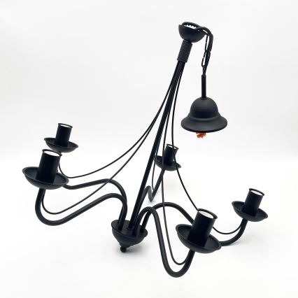Lustre suspenso por corrente ANTON 5xE14/15W/230V preto