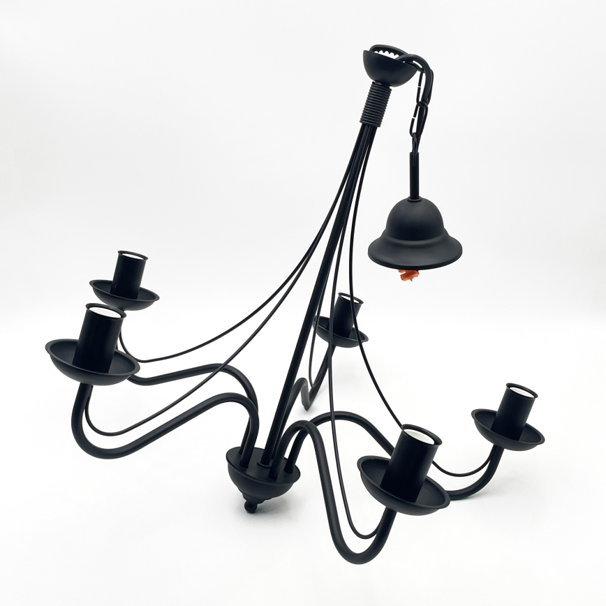 Lustre suspenso por corrente ANTON 5xE14/15W/230V preto