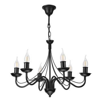 Lustre suspenso por corrente ANTON 6xE14/60W/230V preto