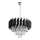 Lustre suspenso por corrente CRISTAL 5xE14/10W/230V Ø 38 cm preto/cromado mate