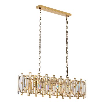 Lustre suspenso por corrente CRYSTALLINE 13×E14/40W/230V dourado