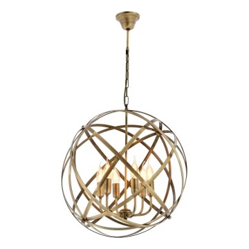 Lustre suspenso por corrente IRONBALL 6xE27/40W/230V dourado