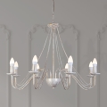 Lustre suspenso por corrente MALBO 8xE14/10W/230V branco/dourado/pátina