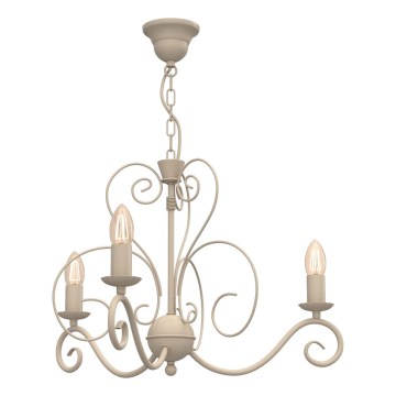 Lustre suspenso por corrente MAURO 3xE14/15W/230V bege