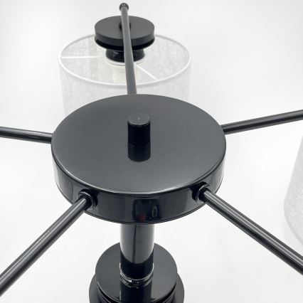 Lustre suspenso por corrente ROSA 5xE27/60W/230V preto/cinzento