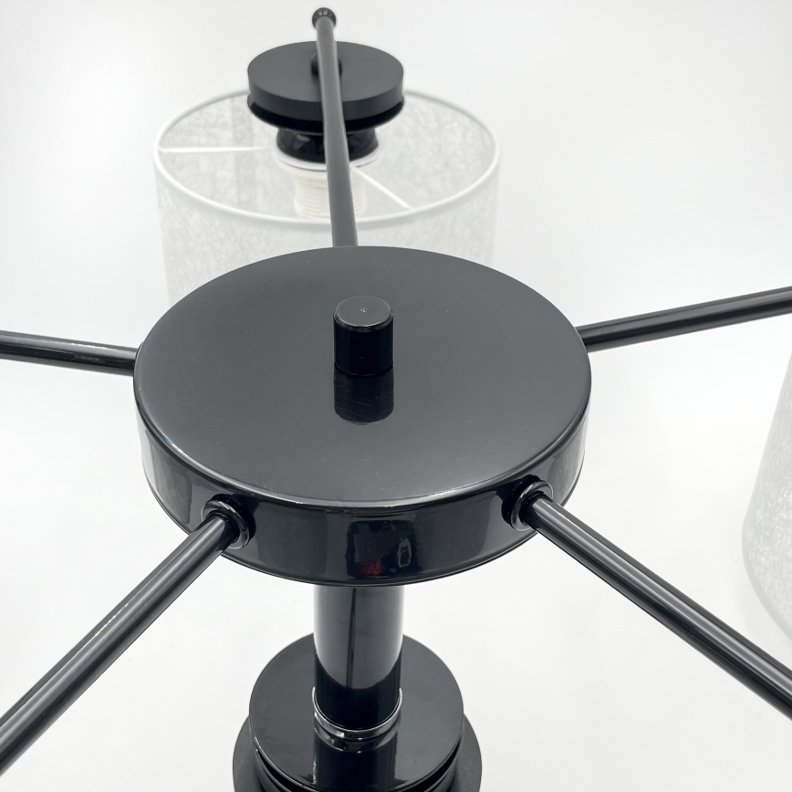 Lustre suspenso por corrente ROSA 5xE27/60W/230V preto/cinzento