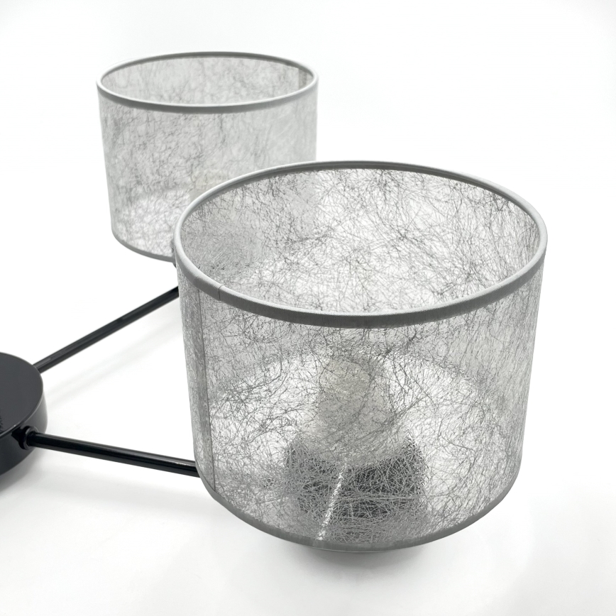 Lustre suspenso por corrente ROSA 5xE27/60W/230V preto/cinzento