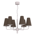 Lustre suspenso por corrente TORTOLA 6xE14/15W/230V castanho/creme