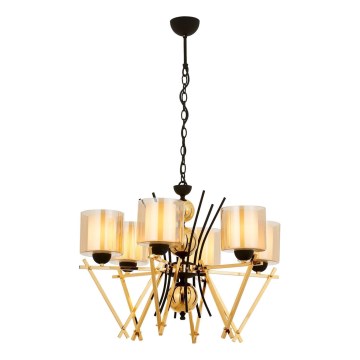 Lustre suspenso por corrente VARANA 6xE27/40W/230V preto/dourado