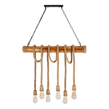 Lustre suspenso por corrente VINT 6xE27/40W/230V bambu