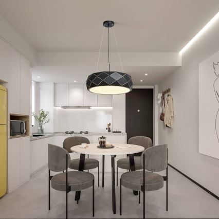 Lustre suspenso REUS 3xE27/40W/230V Ø 47 cm preto