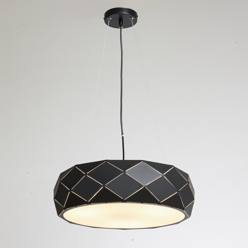 Lustre suspenso REUS 3xE27/40W/230V Ø 47 cm preto