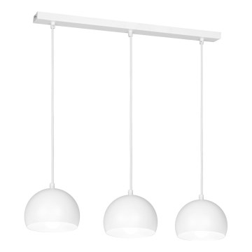 Lustre suspenso SOOL em cabo, 3xE27/15W/230V, branco