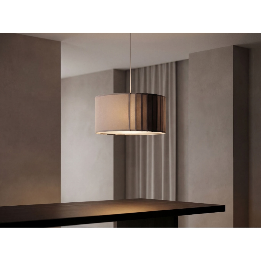 Lustre suspenso STRIPES em cabo 1xE27/60W/230V Ø 40 cm cinzento