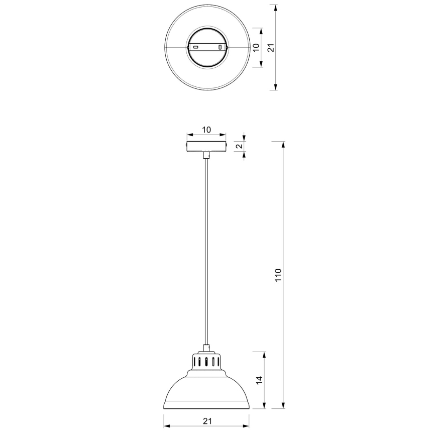 Lustre suspenso SVEN com cabo 1xE27/15W/230V bordô
