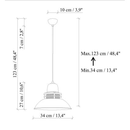 Lustre suspenso TIBET 1xE27/40W/230V laranja