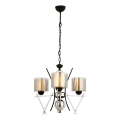 Lustre suspenso VARANA 3xE27/40W/230V preto/cromo brilhante