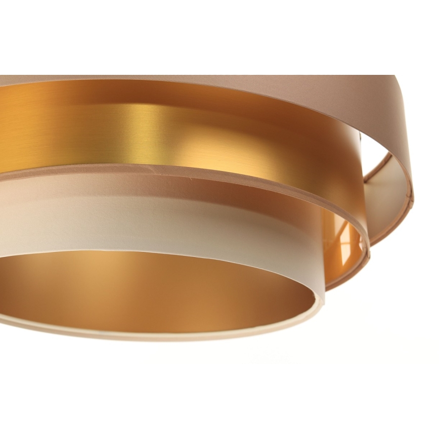 Candeeiro de teto suspenso TRINITI 1xE27/60W/230V bege/dourado