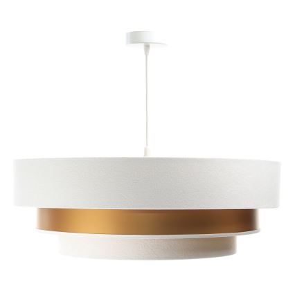 Candeeiro de teto suspenso TRINITI 1xE27/60W/230V branco/dourado