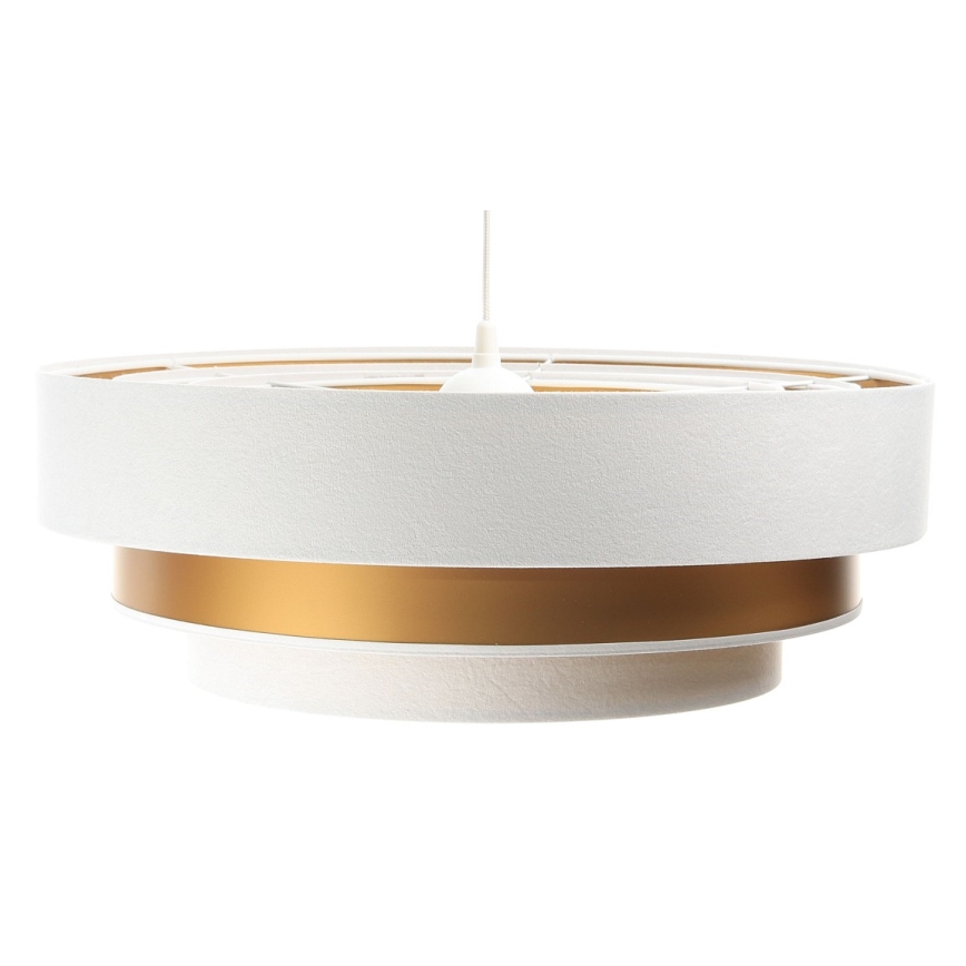 Candeeiro de teto suspenso TRINITI 1xE27/60W/230V branco/dourado