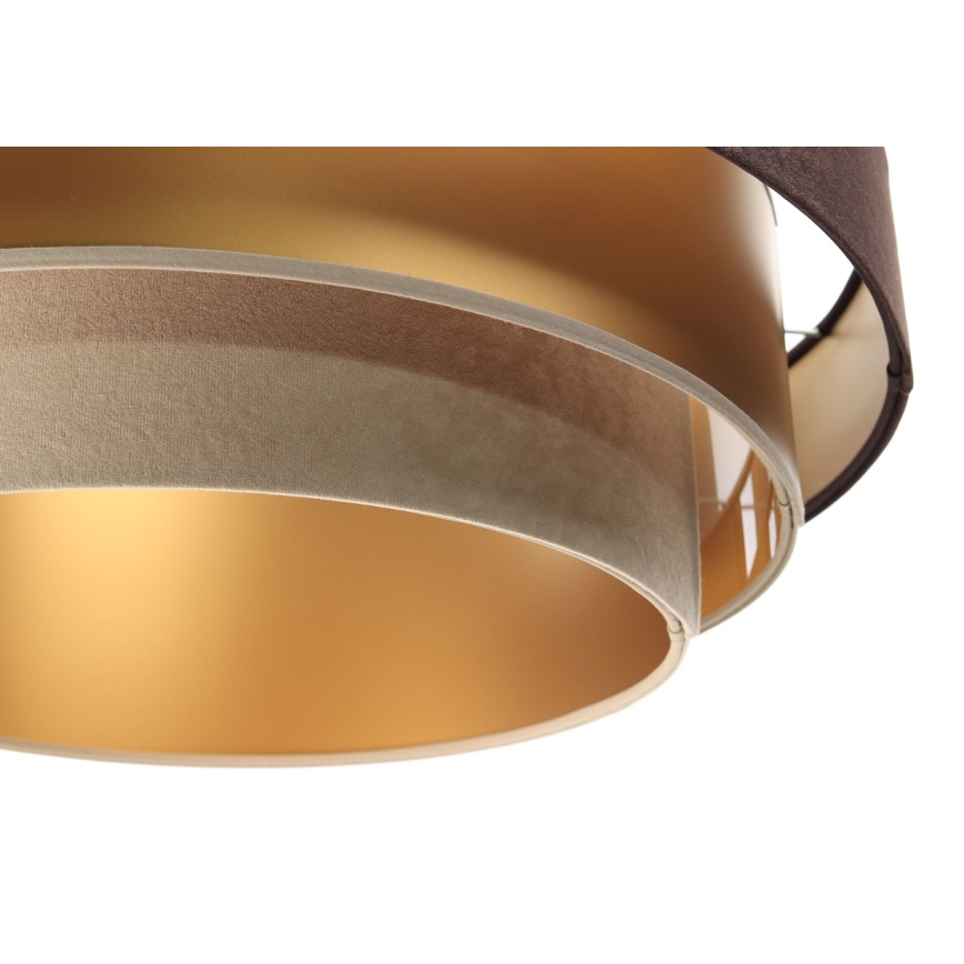 Candeeiro de teto suspenso TRINITI 1xE27/60W/230V castanho/dourado/bege