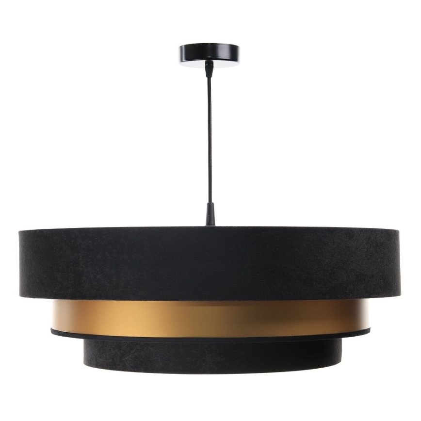 Candeeiro de teto suspenso TRINITI 1xE27/60W/230V preto/dourado