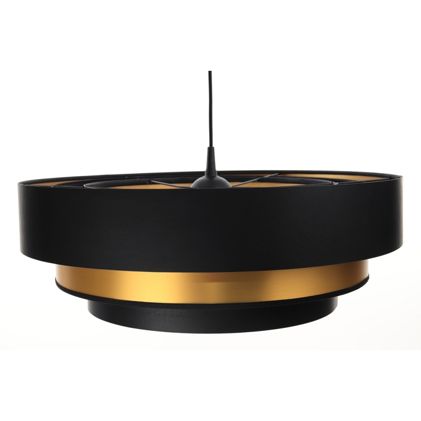 Candeeiro de teto suspenso TRINITI 1xE27/60W/230V preto/dourado