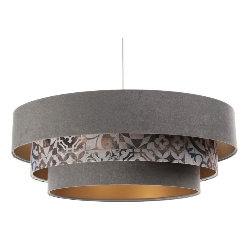 Candeeiro de teto suspenso TRINITI 1xE27/60W/230V cinza/dourado