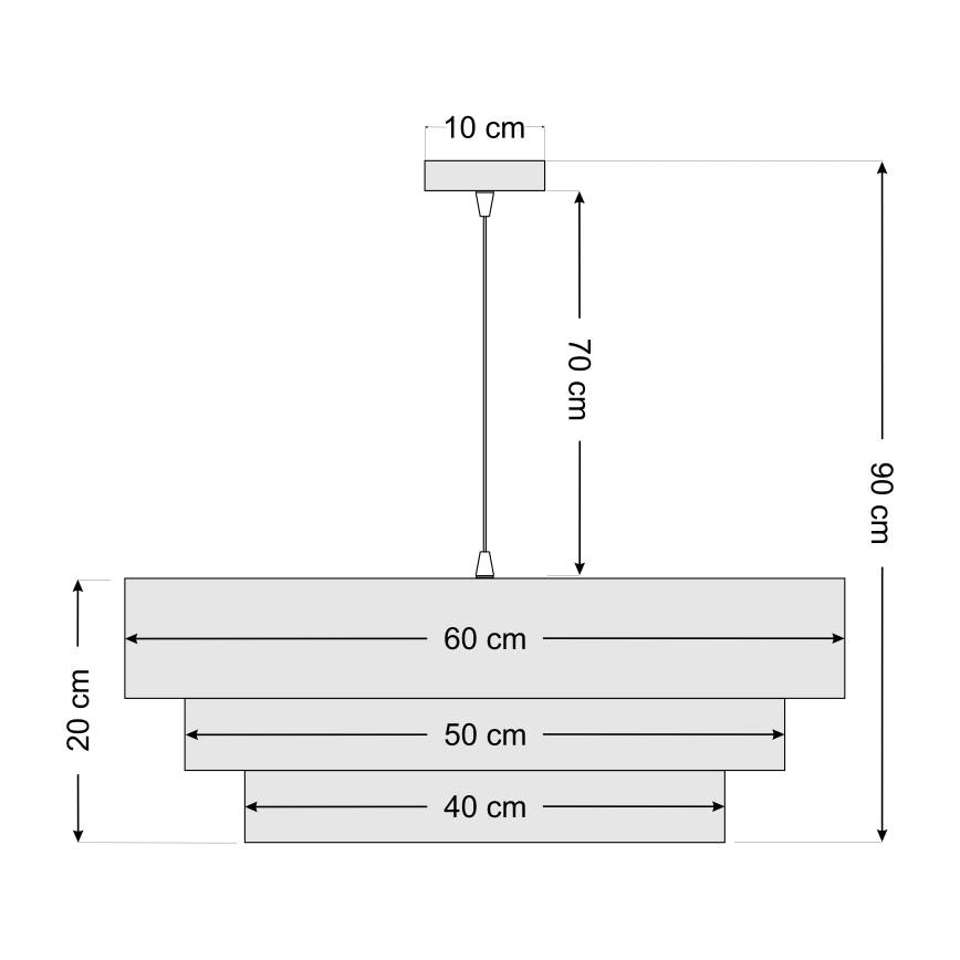 Candeeiro de teto suspenso TRINITI 1xE27/60W/230V cinza/dourado