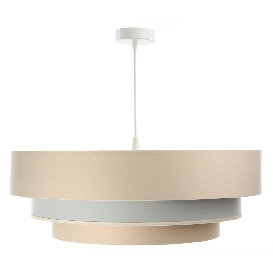 Candeeiro de teto suspenso TRINITI 1xE27/60W/230V bege/cinza