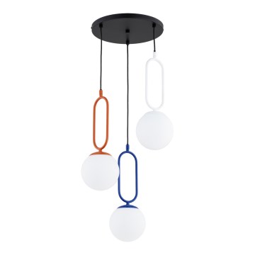 Lustre VAVIL em cabo 3xE27/15W/230V multicolorido