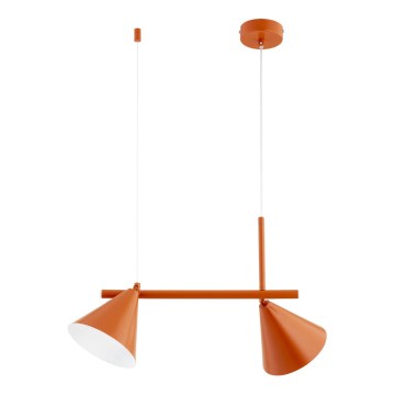 Lustre ZELTA suspenso em cabo, 2xE27/15W/230V, laranja