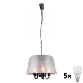 Lustres - Candeeiro de teto LED em corrente CIMA 5xE14/40W/230V cinza