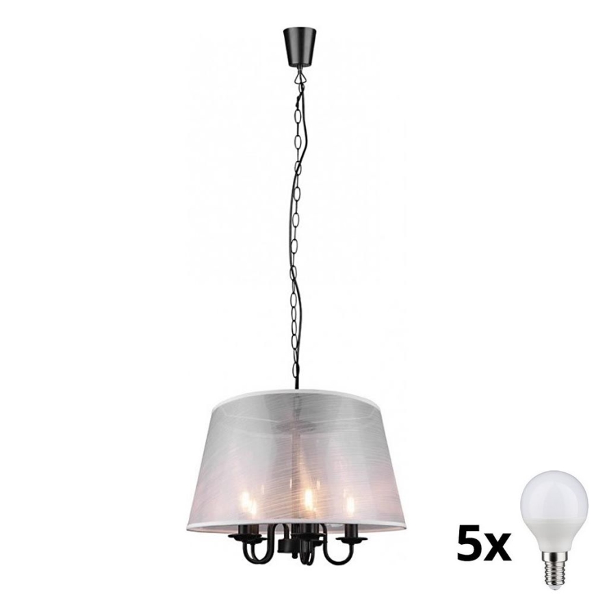 Lustres - Candeeiro de teto LED em corrente CIMA 5xE14/40W/230V cinza