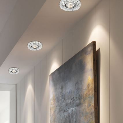 LUXERA 71074 - Luminária de embutir LED CRYSTALS 1xGU10/50W/230V + LED/3W TIRA