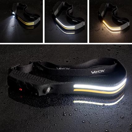 Luz de cabeça regulável com sensor 3xLED/5V IP44 300 brilhante 1200 mAh